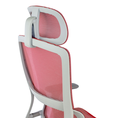 sedia ergonomica bianco rosso struttura bianca rete transpirante braccioli regolabili 3d doppio supporto lombare poggiatesta 6