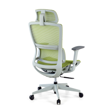 sedia ergonomica bianco verde struttura bianca rete transpirante braccioli regolabili 3d doppio supporto lombare poggiatesta 9