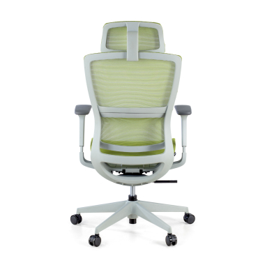 sedia ergonomica bianco verde struttura bianca rete transpirante braccioli regolabili 3d doppio supporto lombare poggiatesta 10