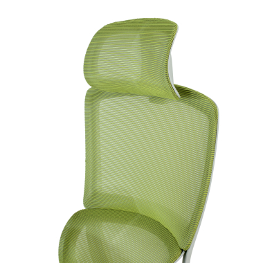 sedia ergonomica bianco verde struttura bianca rete transpirante braccioli regolabili 3d doppio supporto lombare poggiatesta 6