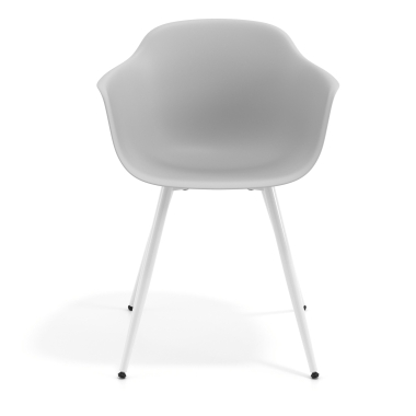 sedia da conferenza grigio 4 gambe di plastica braccioli fissi 6