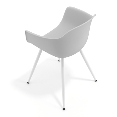 sedia da conferenza grigio 4 gambe di plastica braccioli fissi 7