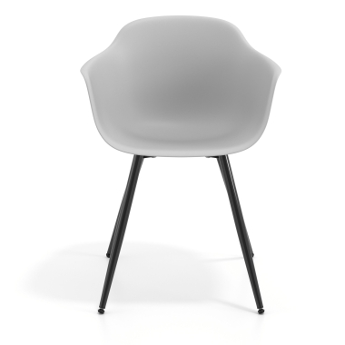sedia da conferenza grigio 4 gambe di plastica braccioli fissi 6