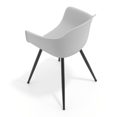 sedia da conferenza grigio 4 gambe di plastica braccioli fissi 7