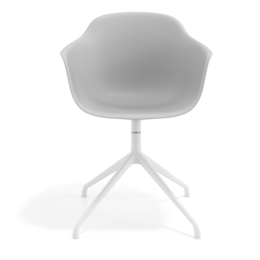 sedia sala riunione grigio base piramide di plastica braccioli fissi 6