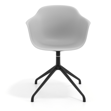 sedia sala riunione nero grigio base piramide di plastica braccioli fissi 6