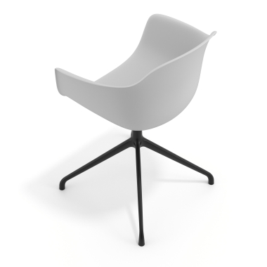 sedia sala riunione nero grigio base piramide di plastica braccioli fissi 7