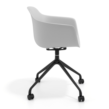 sedia sala riunione nero grigio con ruote di plastica braccioli fissi 3