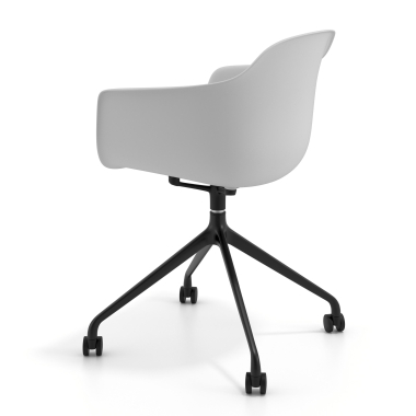 sedia sala riunione nero grigio con ruote di plastica braccioli fissi 5