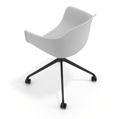 sedia sala riunione nero grigio con ruote di plastica braccioli fissi 7