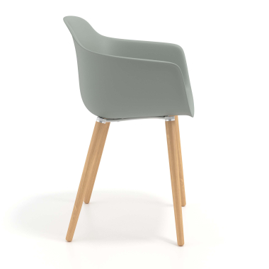 sedia scandinava antracite girevole legno di plastica braccioli fissi 3