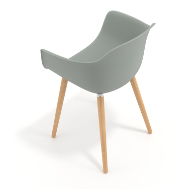 sedia scandinava antracite girevole legno di plastica braccioli fissi 7