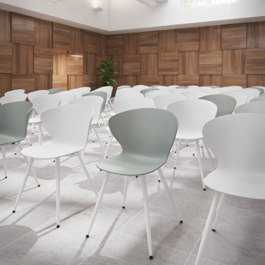 sedia da conferenza antracite 4 gambe di plastica braccioli fissi 2