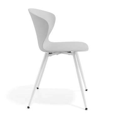 sedia da conferenza grigio 4 gambe di plastica braccioli fissi 3
