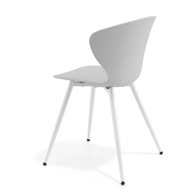 sedia da conferenza grigio 4 gambe di plastica braccioli fissi 5