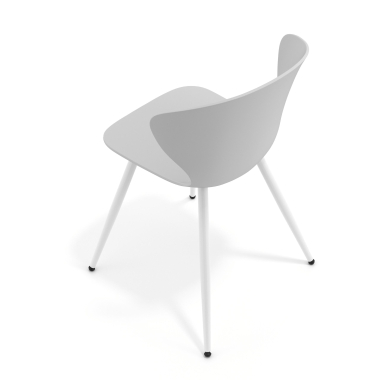 sedia da conferenza grigio 4 gambe di plastica braccioli fissi 7
