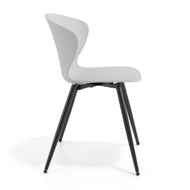 sedia da conferenza nero grigio 4 gambe di plastica braccioli fissi 3