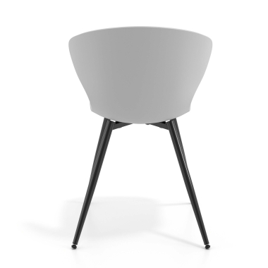 sedia da conferenza nero grigio 4 gambe di plastica braccioli fissi 4