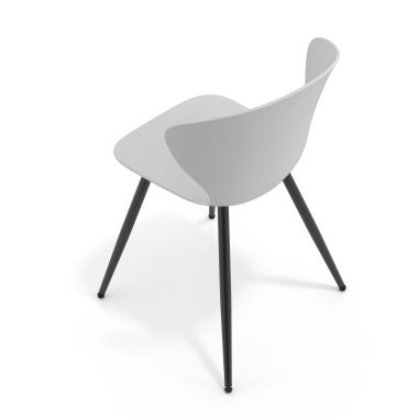 sedia da conferenza nero grigio 4 gambe di plastica braccioli fissi 7