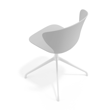 sedia sala riunione grigio base piramide di plastica braccioli fissi 7