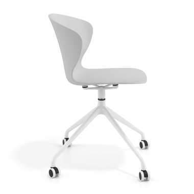 sedia sala riunione grigio con ruote di plastica braccioli fissi 3