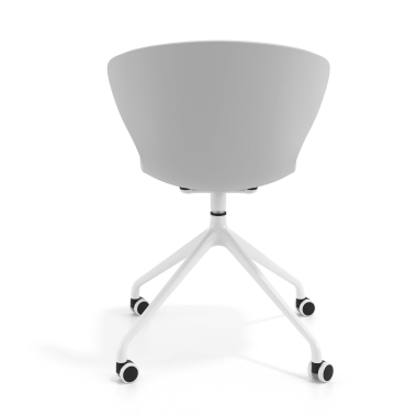 sedia sala riunione grigio con ruote di plastica braccioli fissi 4
