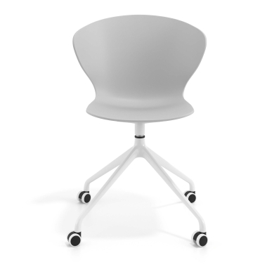 sedia sala riunione grigio con ruote di plastica braccioli fissi 6