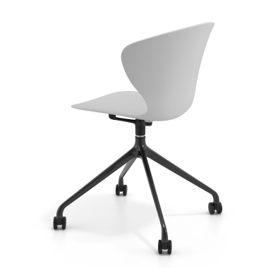 sedia sala riunione nero grigio con ruote di plastica braccioli fissi 5