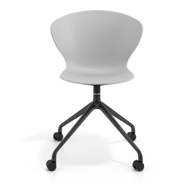 sedia sala riunione nero grigio con ruote di plastica braccioli fissi 6