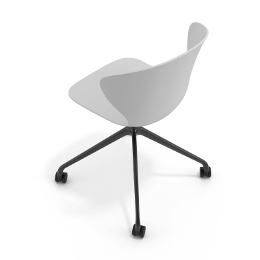 sedia sala riunione nero grigio con ruote di plastica braccioli fissi 7