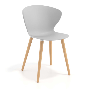 sedia scandinava grigio piedini in legno di plastica braccioli fissi 1