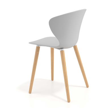 sedia scandinava grigio piedini in legno di plastica braccioli fissi 5