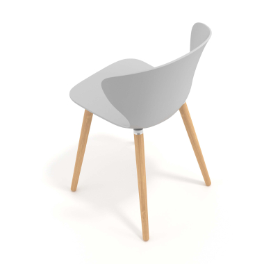 sedia scandinava grigio piedini in legno di plastica braccioli fissi 7