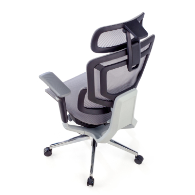 sedia ergonomica grigio valkyr rete transpirante braccioli regolabili 4d doppio supporto lombare poggiatesta 9