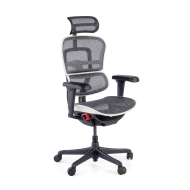 sedia gaming bianco struttura nera gaming rete transpirante braccioli regolabili 5d supporto lombare poggiatesta 1