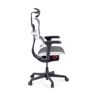 sedia gaming bianco struttura nera gaming rete transpirante braccioli regolabili 5d supporto lombare poggiatesta 8