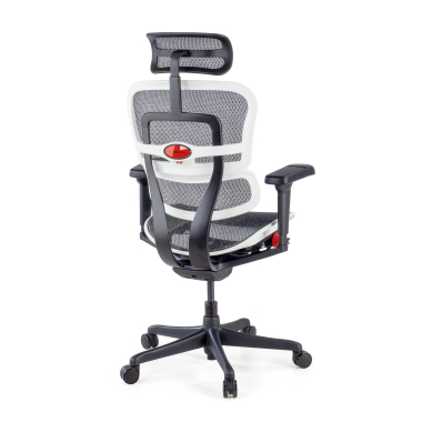 sedia gaming bianco struttura nera gaming rete transpirante braccioli regolabili 5d supporto lombare poggiatesta 9