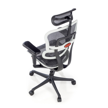 sedia gaming bianco struttura nera gaming rete transpirante braccioli regolabili 5d supporto lombare poggiatesta 10