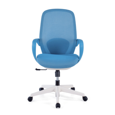 sedia girevole blu whisper rete transpirante braccioli fissi 3