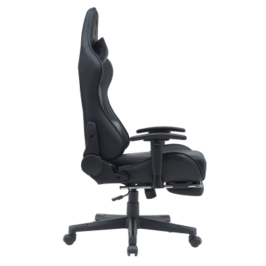sedia gaming nero epic ecopelle braccioli mobili cuscino lombare e cervicale poggiatesta poggiapiedi estensibile 7