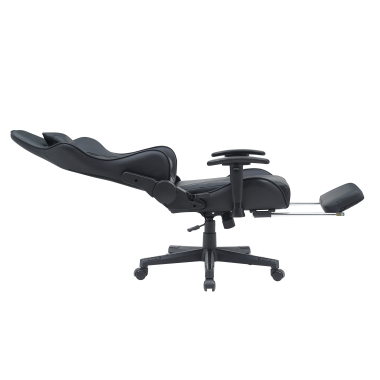 sedia gaming nero epic ecopelle braccioli mobili cuscino lombare e cervicale poggiatesta poggiapiedi estensibile 4