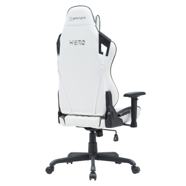 sedia gaming bianco grigio hero ecopelle braccioli mobili cuscino lombare e cervicale poggiatesta 8