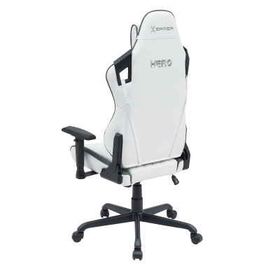 sedia gaming bianco grigio hero ecopelle braccioli mobili cuscino lombare e cervicale poggiatesta 9