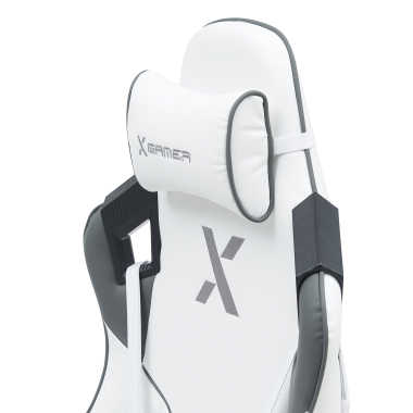 sedia gaming bianco grigio hero ecopelle braccioli mobili cuscino lombare e cervicale poggiatesta 4