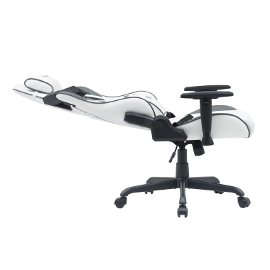 sedia gaming bianco grigio hero ecopelle braccioli mobili cuscino lombare e cervicale poggiatesta 5