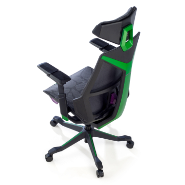 sedia gaming verde blooddragon rete transpirante braccioli regolabili 6d supporto lombare poggiatesta 10