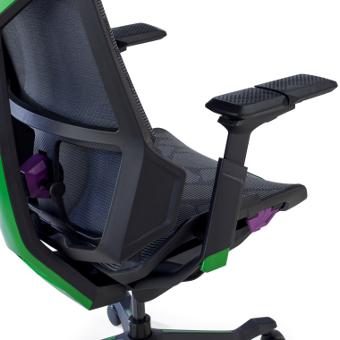 sedia gaming verde blooddragon rete transpirante braccioli regolabili 6d supporto lombare poggiatesta 5