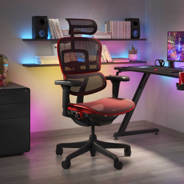sedia gaming rosso struttura nera gaming rete transpirante braccioli regolabili 5d supporto lombare poggiatesta 2