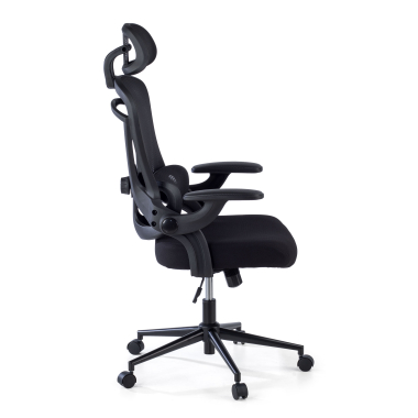 sedia ergonomica nero optima rete transpirante braccioli ribaltabili doppio supporto lombare poggiatesta 4
