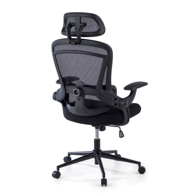 sedia ergonomica nero optima rete transpirante braccioli ribaltabili doppio supporto lombare poggiatesta 7